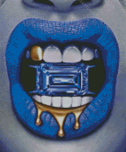 Blue Lips Diamond Painting