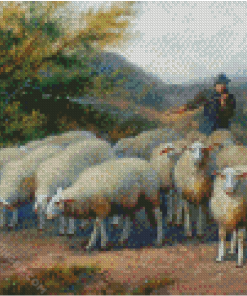 Sheep Farmer Diamond Painting