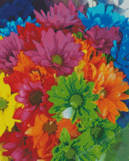 Colorful Daisy Flowers Diamond Painting