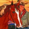 Cowgirl And Horse Diamond Painting