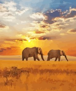 Kruger Park Elephants Diamond Painting