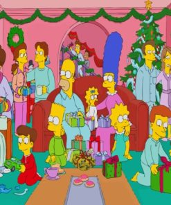 The Simpsons Christmas Night Diamond Painting