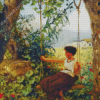 Woman In Swing Diamond Painting