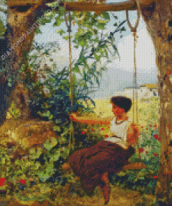 Woman In Swing Diamond Painting