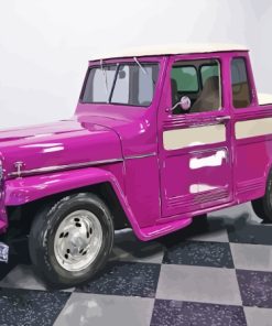 Vintage Purple Truck Diamond Painting