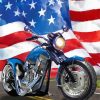 American Motorcycle Patriotic Diamond Painting