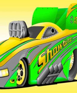 Cartoon Funny Car Drag Racing Diamond Painting