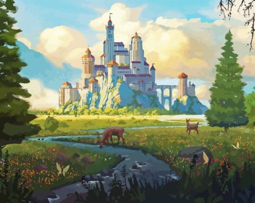 Castle In The Forest Art Diamond Painting