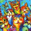 Colorful Happy Cats Art Diamond Painting