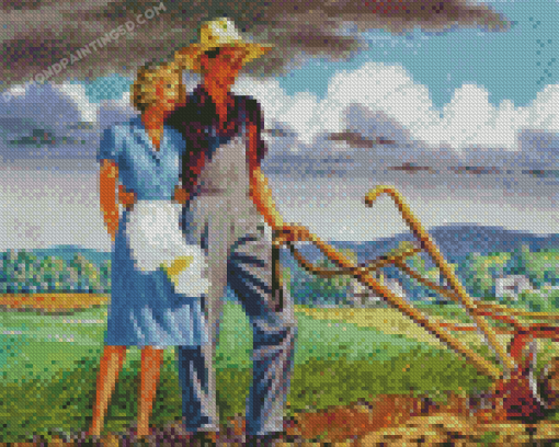 Couple In Farm Diamond Painting