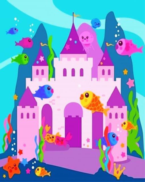 Fishes And Castle Underwater Diamond Painting