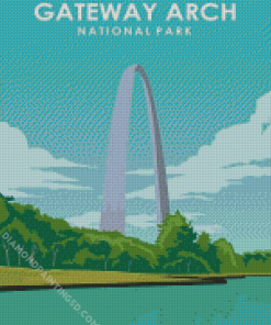 Gateway Arch Park Poster Diamond Painting