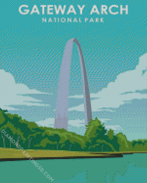 Gateway Arch Park Poster Diamond Painting