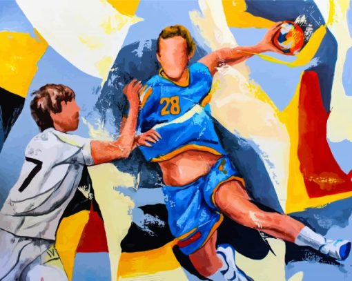 Handball Players Art Diamond Painting