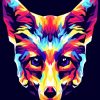 Illustration Colorful Fox Head Diamond Painting