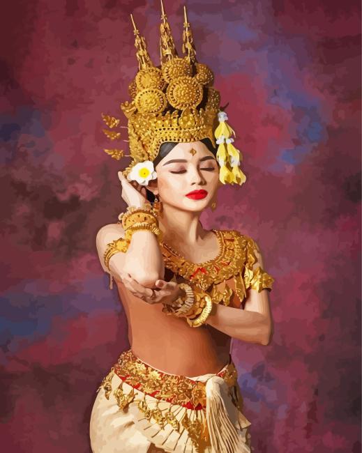 Khmer Dancer Woman Diamond Painting