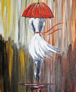 Lady Walking With Umbrella Diamond Painting