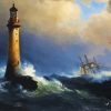 Lighthouse In Storm Art Diamond Painting