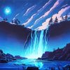 Night Moonlight Waterfall Diamond Painting