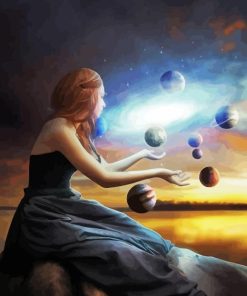 Planets Woman Diamond Painting