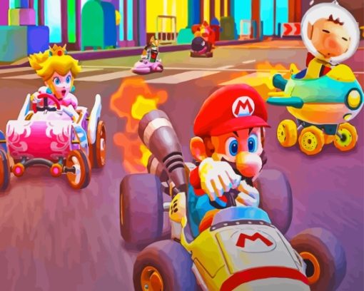 Racing Game Mario Kart Diamond Painting