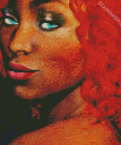 Red Afro Girl Diamond Painting