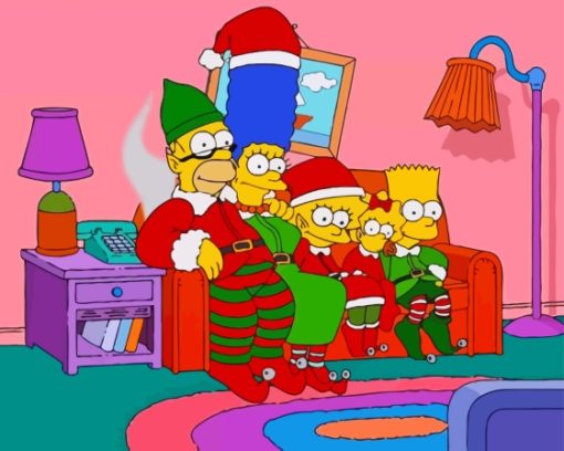 The Simpsons Christmas Cartoon Diamond Painting
