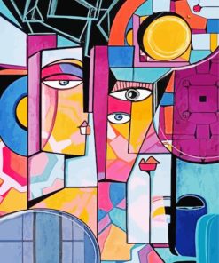 Abstract Faces Cubism Diamond Painting