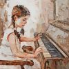 Abstract Girl At The Piano Diamond Painting