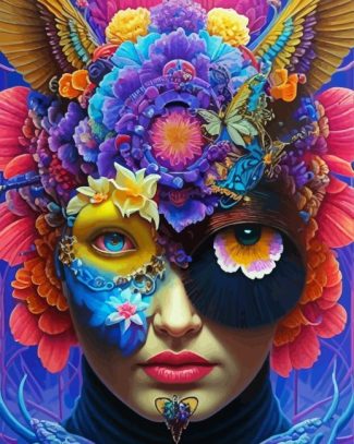 Abstract Floral Face Diamond Painting