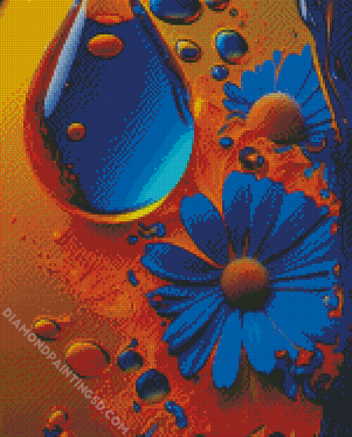 Aesthetic Blue Flower Diamond Painting