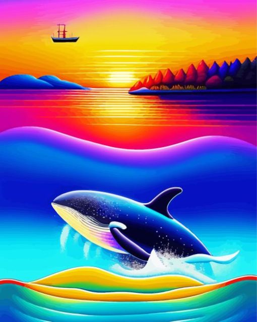 Aesthetic Killer Whale Cosmos Diamond Painting
