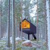 Black Cabin In Forest Diamond Painting