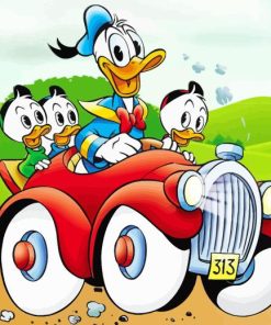 Cartoon Donald Duck And Nephews Diamond Painting