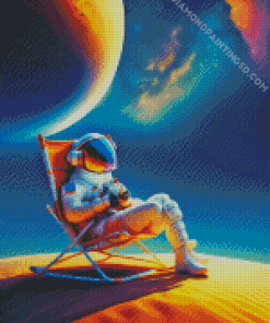 Cool Astronaut Chilling Diamond Painting
