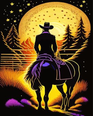 Cowboy Silhouette Diamond Painting