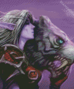 Elf With Tiger World Of Warcraft Diamond Painting