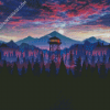 Forest Purple Landscape Diamond Painting