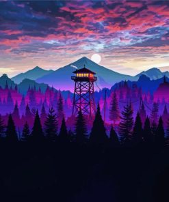 Forest Purple Landscape Diamond Painting