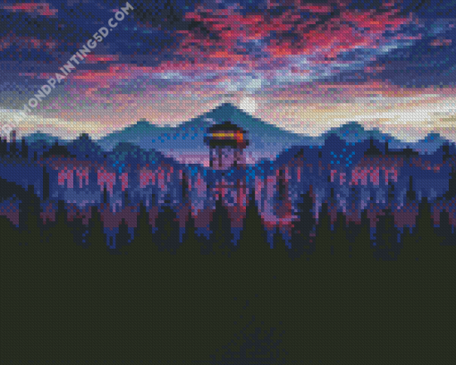 Forest Purple Landscape Diamond Painting