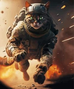 Military Cat Diamond Painting
