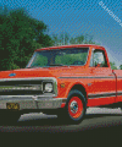 Orange Camionnette Chevrolet Diamond Painting