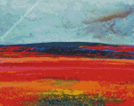 Red Field Landscape Kurt Jackson Diamond Painting