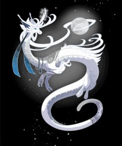 White Dragon And Moon Diamond Painting