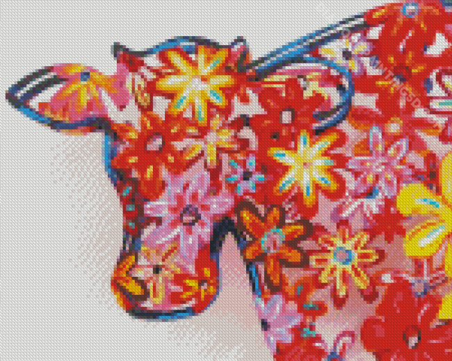 Abstract Floral Cow Diamond Painting
