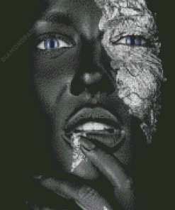 African Silver And Black Girl Diamond Painting