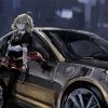 Anime Car And Girl Under Rain Diamond Painting