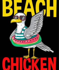 Beach Chicken Poster Diamond Painting