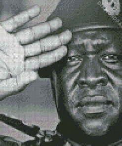 Black And White Idi Amin Diamond Painting