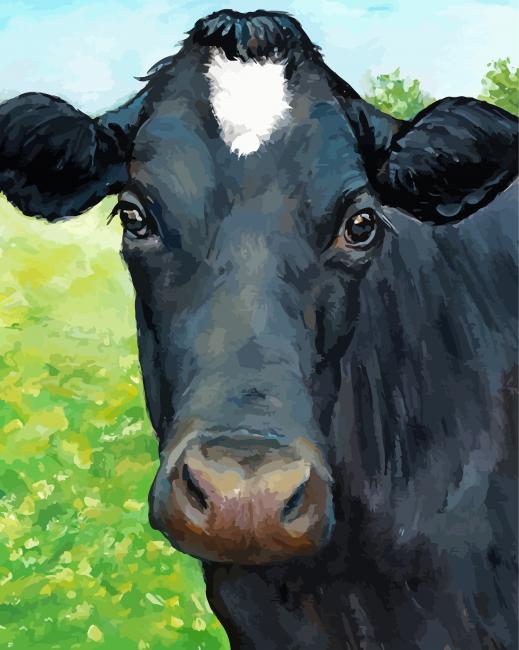 Cow With Flowers - 5D Diamond Painting - DiamondByNumbers - Diamond  Painting art